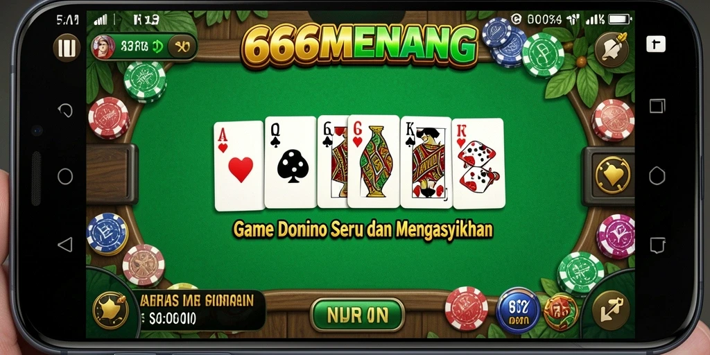 Tampilan menarik dan seru saat bermain game Domino 666MENANG.