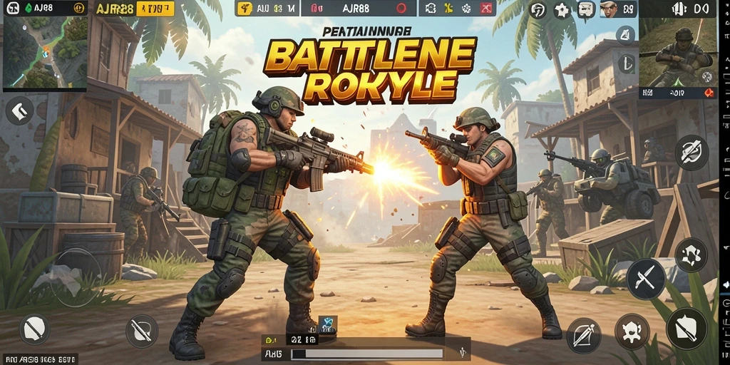 Screenshot utama AJR88 menampilkan aksi Battle Royale yang mendebarkan.