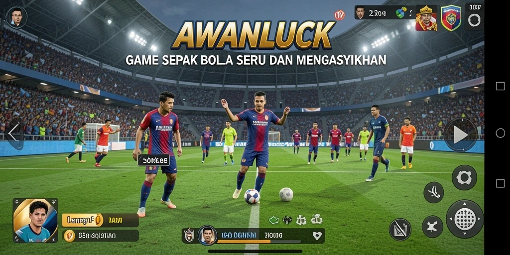 Tampilan menarik dalam gameplay AWANLUCK yang penuh aksi sepak bola.