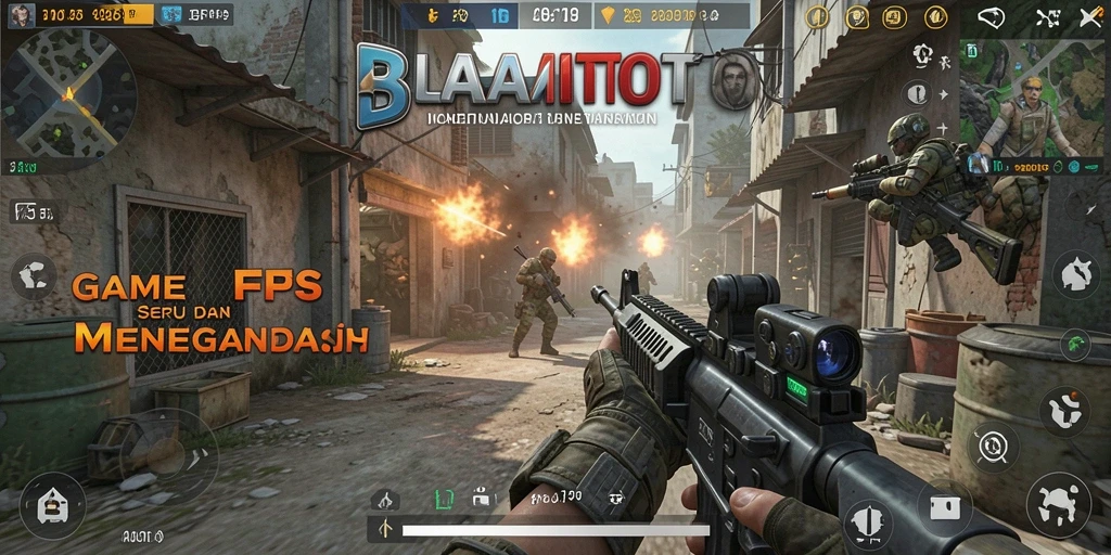 Screenshot gameplay BALAITOTO menampilkan aksi tembak-menembak intens.