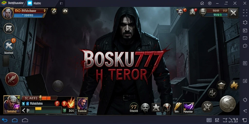 Tangkapan layar gameplay <strong>BOSKU777</strong> menunjukkan momen mencekam dalam suasana gelap.