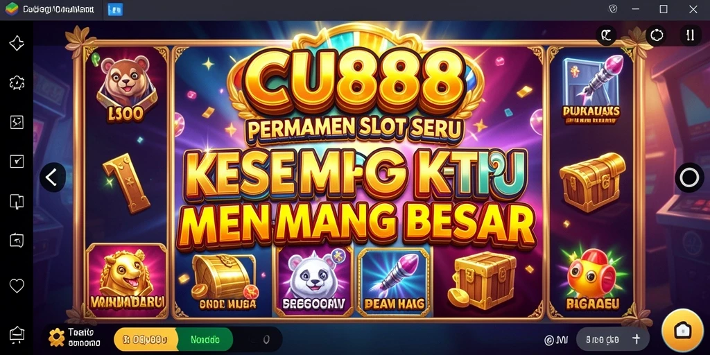 Screenshot CU888 menampilkan gameplay Slot yang mendebarkan dan penuh warna.