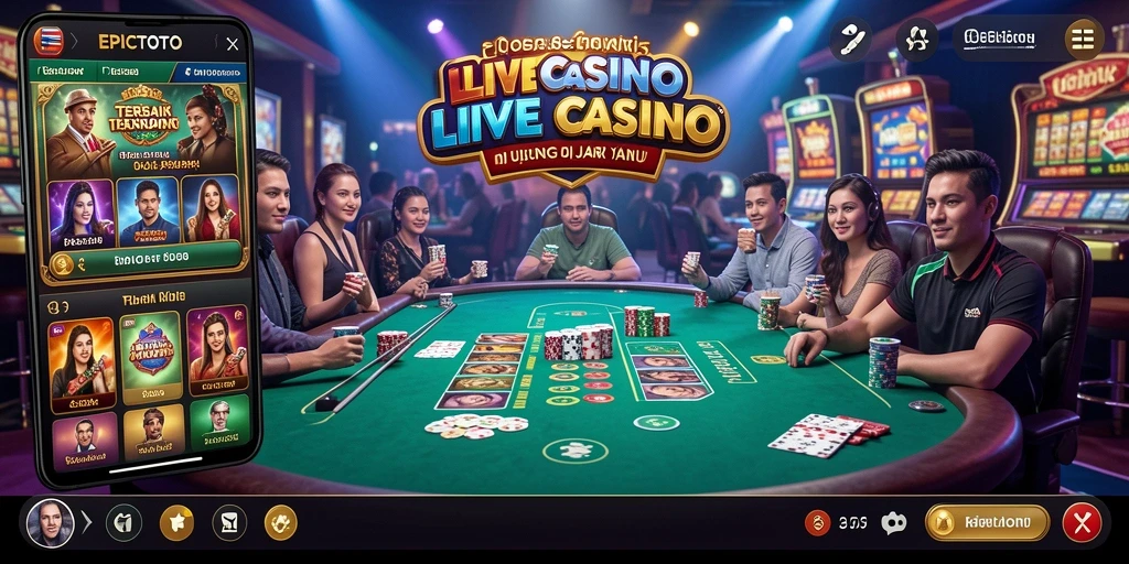 Tampilan menawan dari gameplay EPICTOTO dalam mode Live Casino.