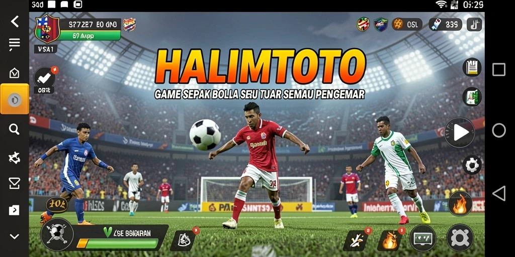 Tampak menegangkan dari lapangan sepak bola di HALIMTOTO.