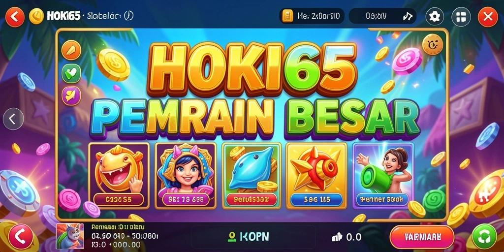 Tampilan gameplay HOKI65 yang mengasyikkan dengan berbagai tema slot.