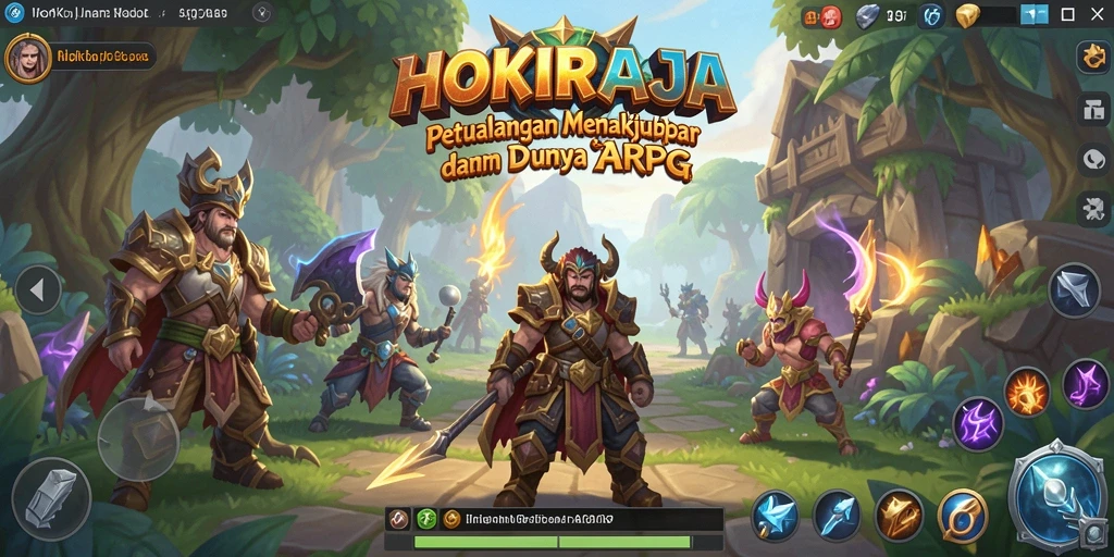 Screenshot menampilkan aksi seru dalam pertarungan ARPG HOKIRAJA.