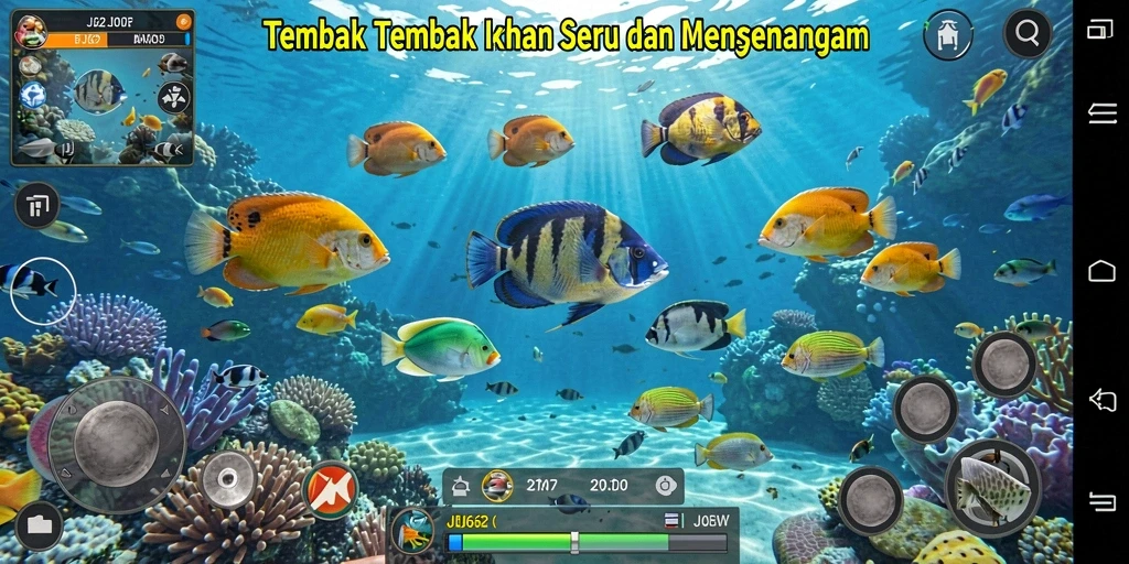 Gameplay menarik dengan berbagai jenis ikan yang bisa ditembak.