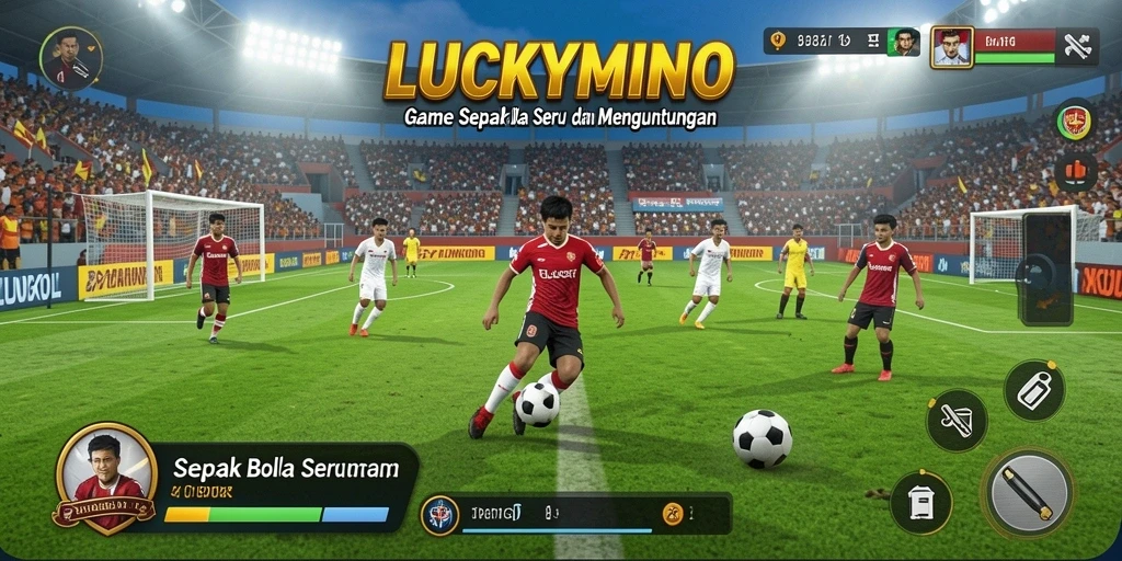 Tampilan menegangkan saat mencetak gol di LUCKYMINO.