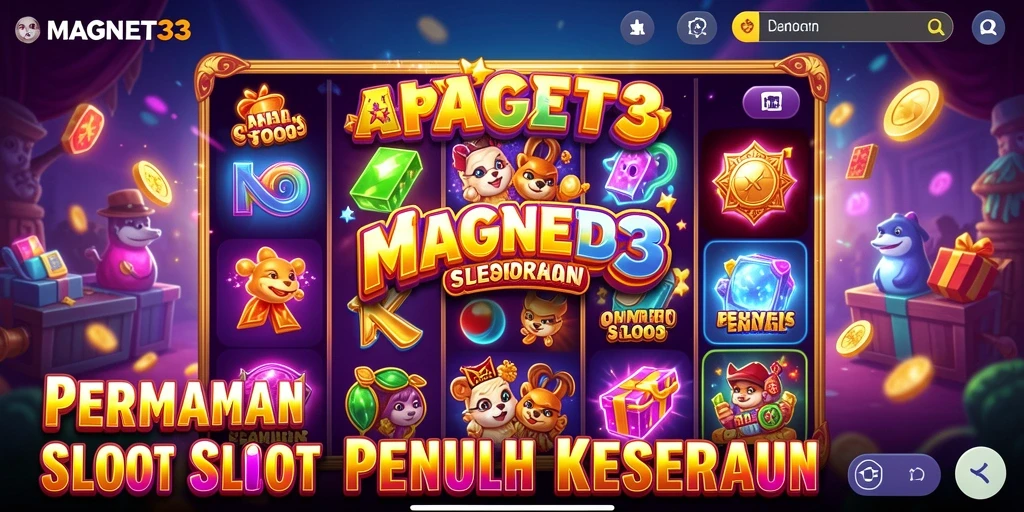 Tampilan gameplay penuh warna dari game Slot MAGNET33.