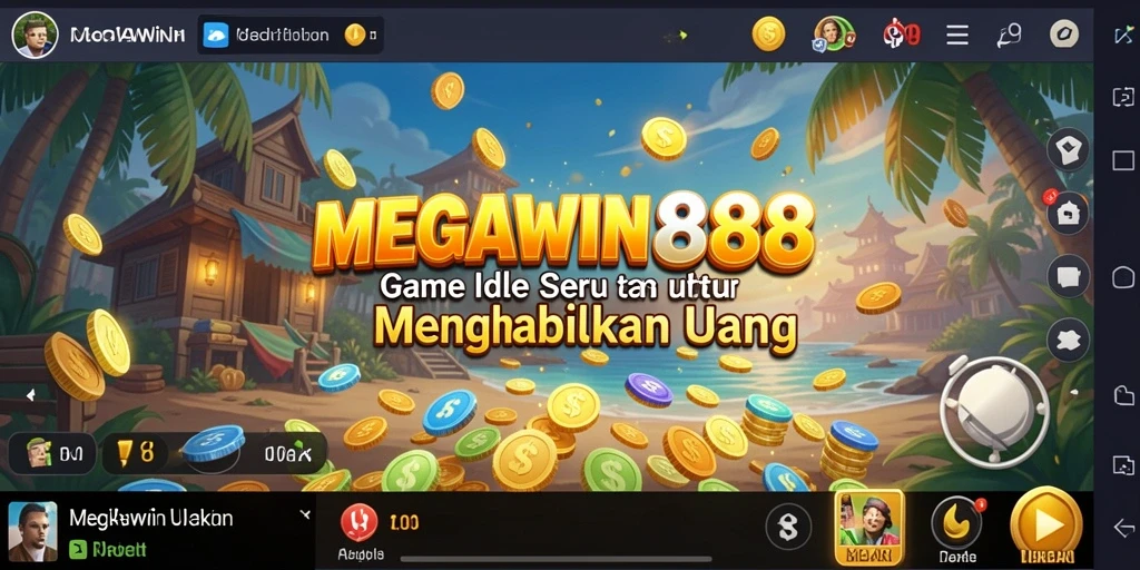 Screenshot gameplay MEGAWIN888 menampilkan aksi menghasilkan uang secara otomatis.