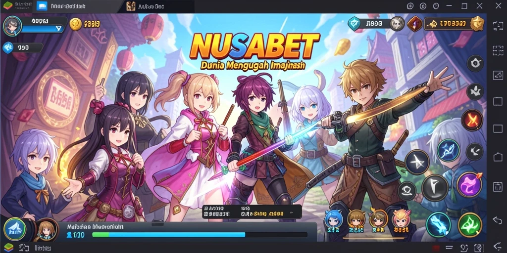 Screenshot utama NUSABET menampilkan pertarungan karakter anime yang epik.