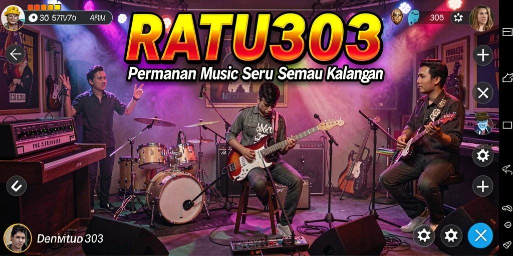 Screenshot utama RATU303 menampilkan gameplay music yang menarik dan interaktif.