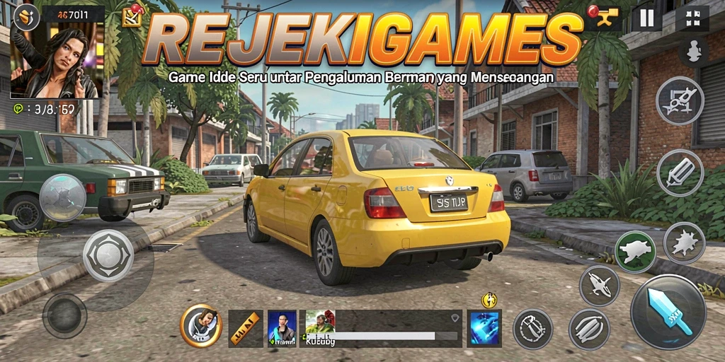 Screenshot gameplay REJEKIGAMES yang menunjukkan kemajuan dalam game Idle.