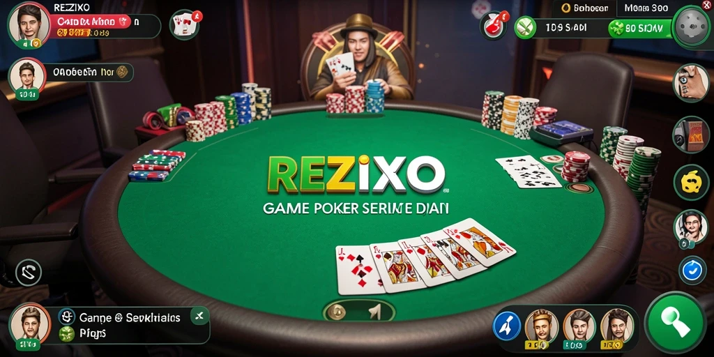 Gameplay Poker seru dan mendebarkan di REZIXO.