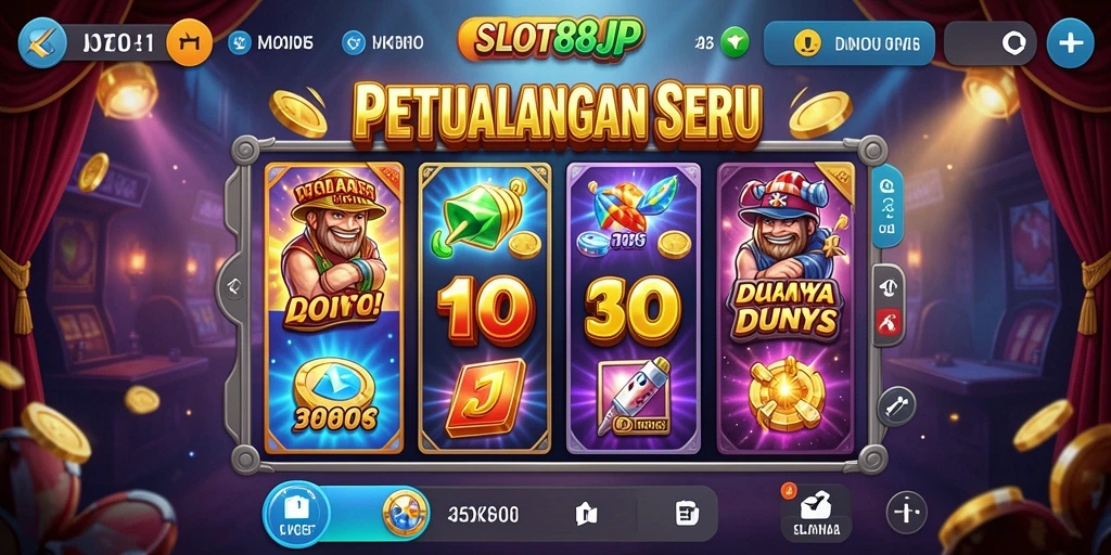Screenshot menampilkan gameplay seru dari SLOT88JP dengan tema petualangan.