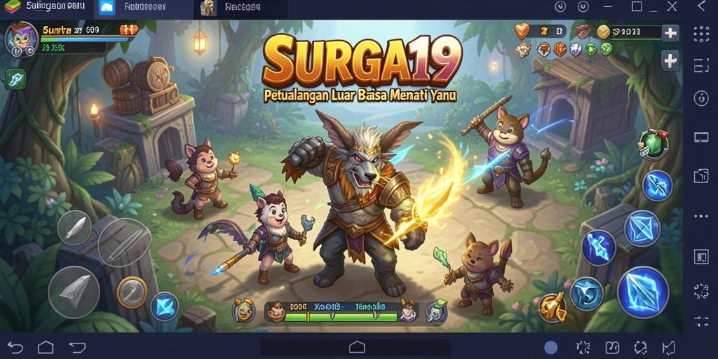 Screenshot utama gameplay SURGA19 menunjukkan petualangan seru yang menanti.