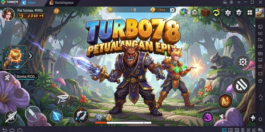 Tampilan gameplay fantastis dari TURBO78 yang menampilkan aksi RPG yang intens.