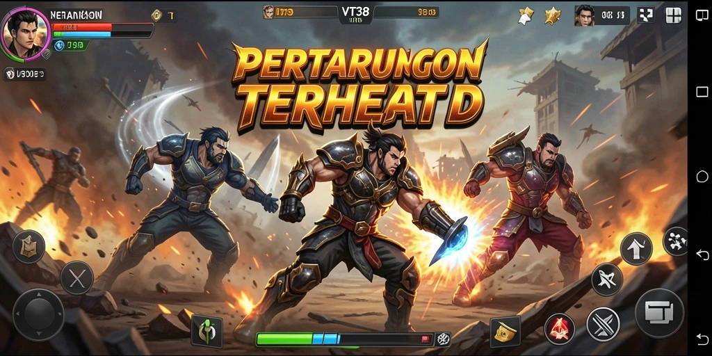 Tampilan aksi mendebarkan dalam gameplay Fighting VT38.